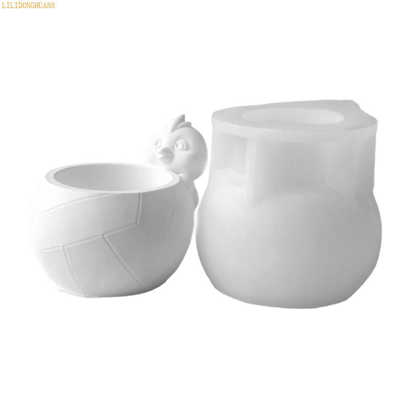 K1AE Flexible Silicone Animal Planter Mould for Cement Craft Projects Home Decoration
