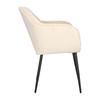 Emilia Velvet cream upholstered chair with armrests