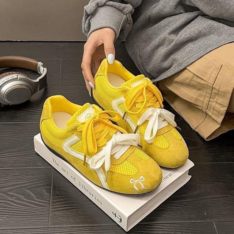 Autumn new mesh German training shoes women's ins retro lightweight student flat comfortable fried street casual shoes