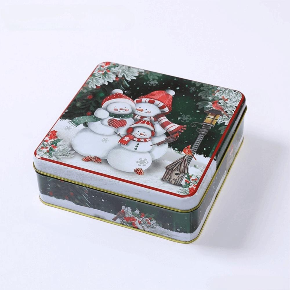 Exquisite Cartoon Christmas Gift Box Tinplate Party Supplies Xmas Ornaments Square Christmas Decoration Christmas Candy Box