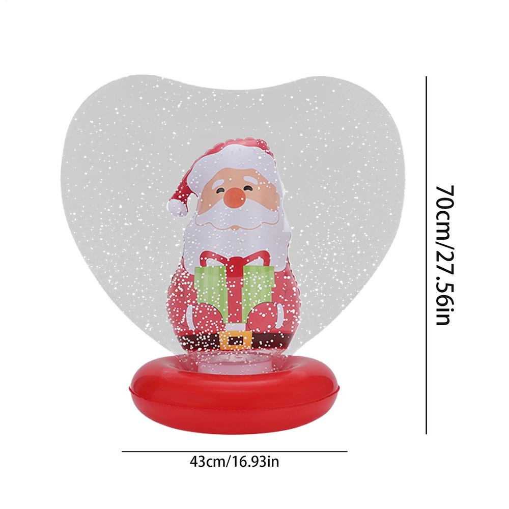 Santa Claus Snowman Christmas Tree Inflatable Ornaments Heart Shape Light Up Christmas Decorations Figurine Inside Blow Ball