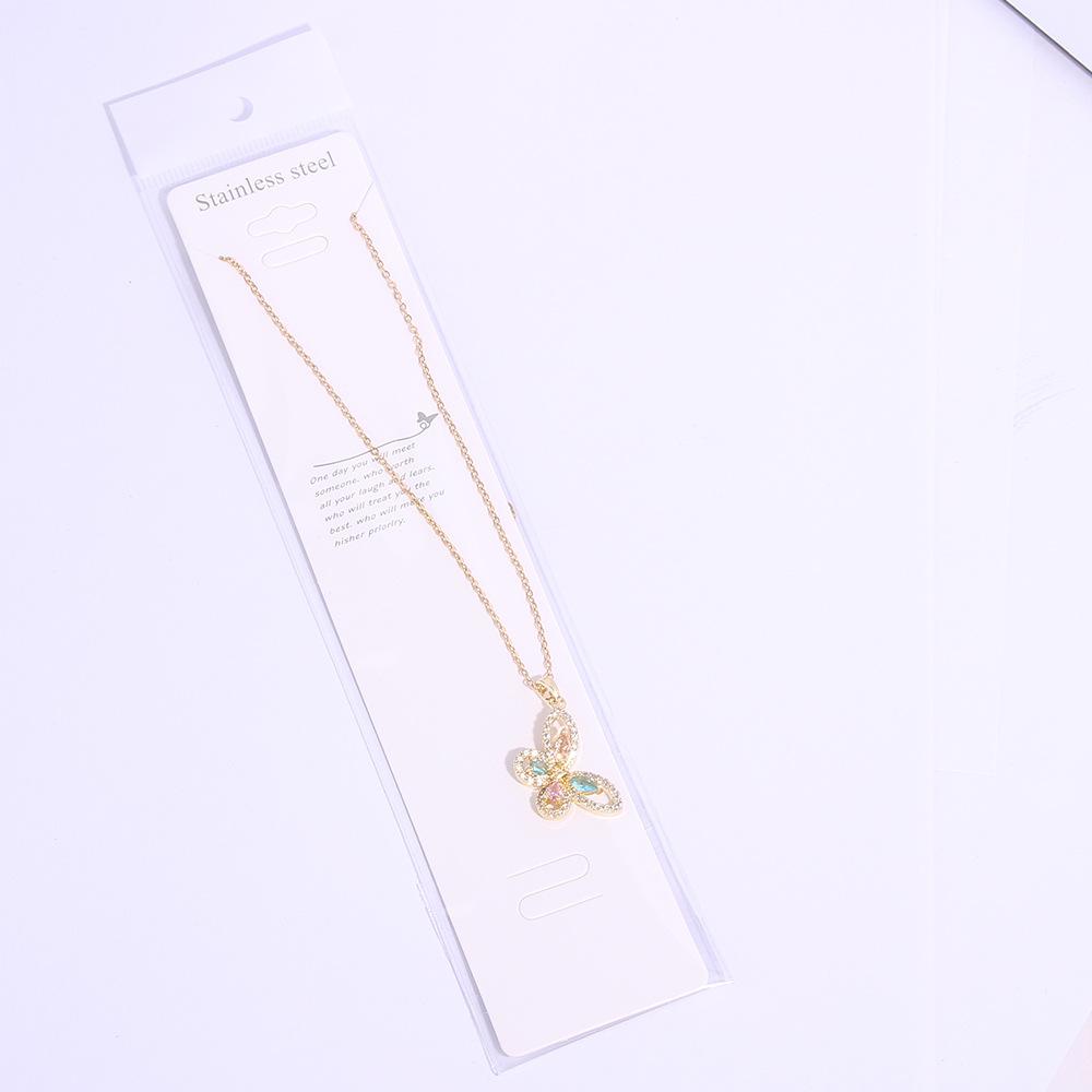 New personalized high-end butterfly pendant necklace women's colorful niche design necklace sexy temperament necklace