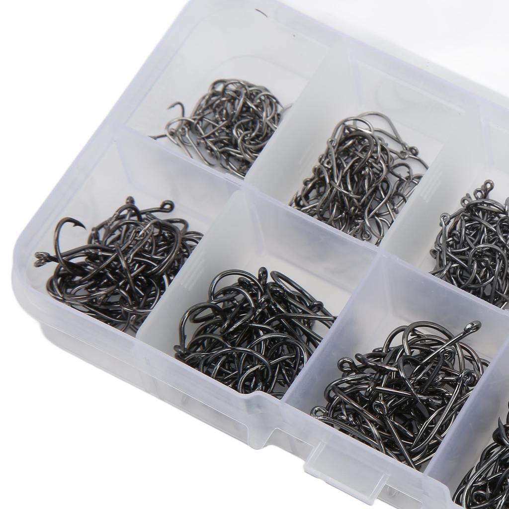 500pcs Fishing Hooks Set Carbon Steel Single   Fishhook Fly Fishing Carp Hooks