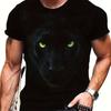 Summer Men's 3D Lion and Tiger Pattern T-shirt, Casual Micro Elastic Breathable T-shirt, Suitable for Outdoor Jogging Wear Shirt