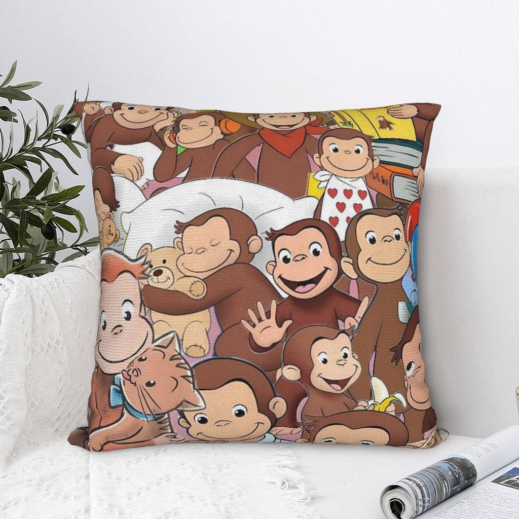 Curious George-s Pillow Case Soft Pillow Cover For Sofa Bedroom Home Decor Funny Cushion Cover