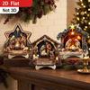Christian Christmas Nativity Wooden Ornament 2D Flat Nativity Family Wood Plaque  Office