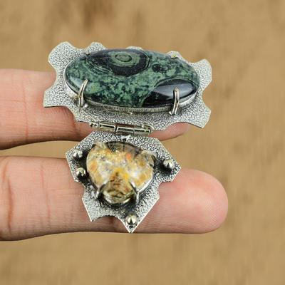 Wedding Gift For Her 925 Sterling Silver Natural Kambaba Jasper Gemstone Pendant