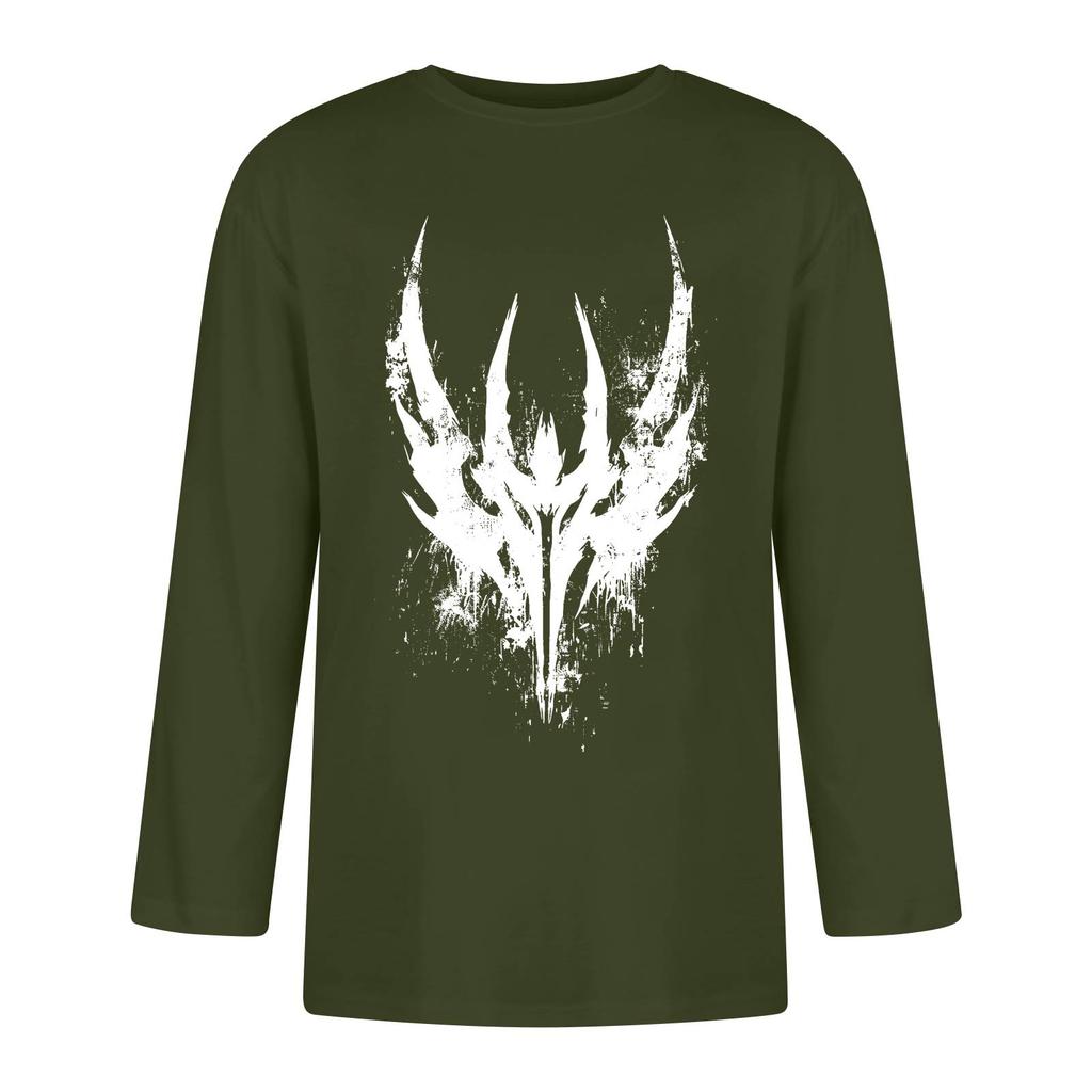 Men's Fashion Casual Seven-Point Sleeve Print Round Neck Top