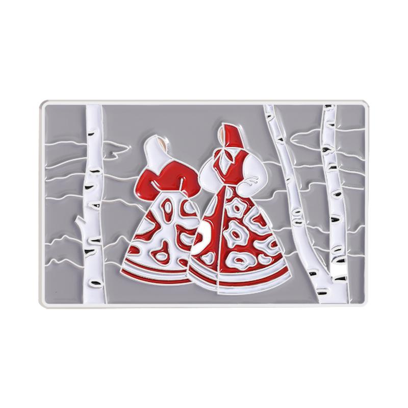 

Russia Travel Series Enamel Pins Custom Forest Trees Brooches Lapel Badges Clothes Funny Jewelry Gift for Friends