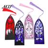 Book Page Marker Stained Glass Art Acrylic Bookmark, Halloween Dark Aesthetic Mark, Transparent Lightweight with Tassel, Gifts for Readers &