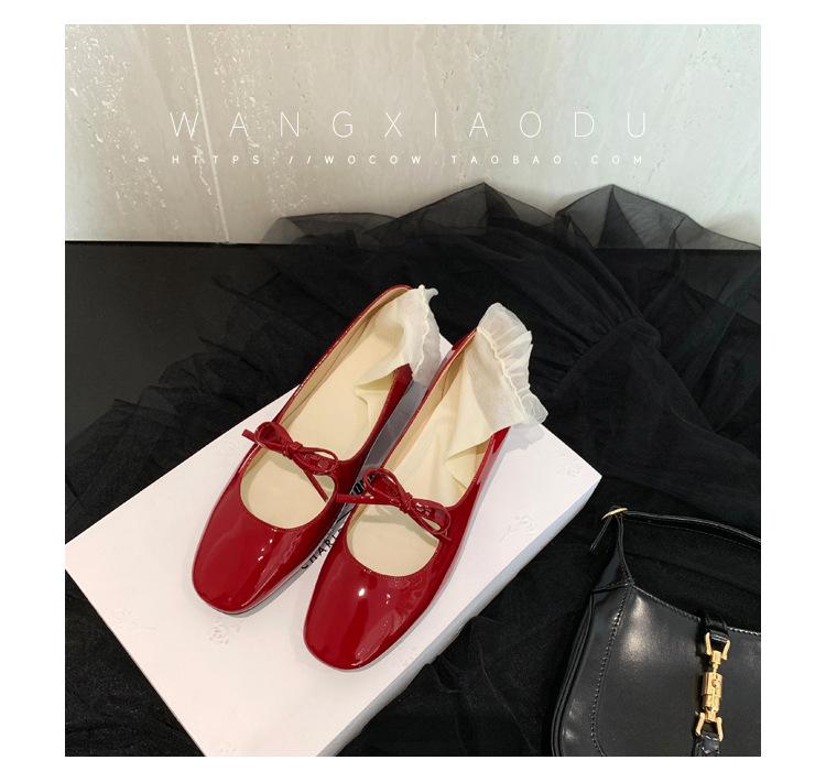 Fashion Women's Shoes New Spring Autumn Low Heels Bow Tie Shallow Cut Ballet Single Shoes Women's Mary Jane Shoes Ladies Heels
