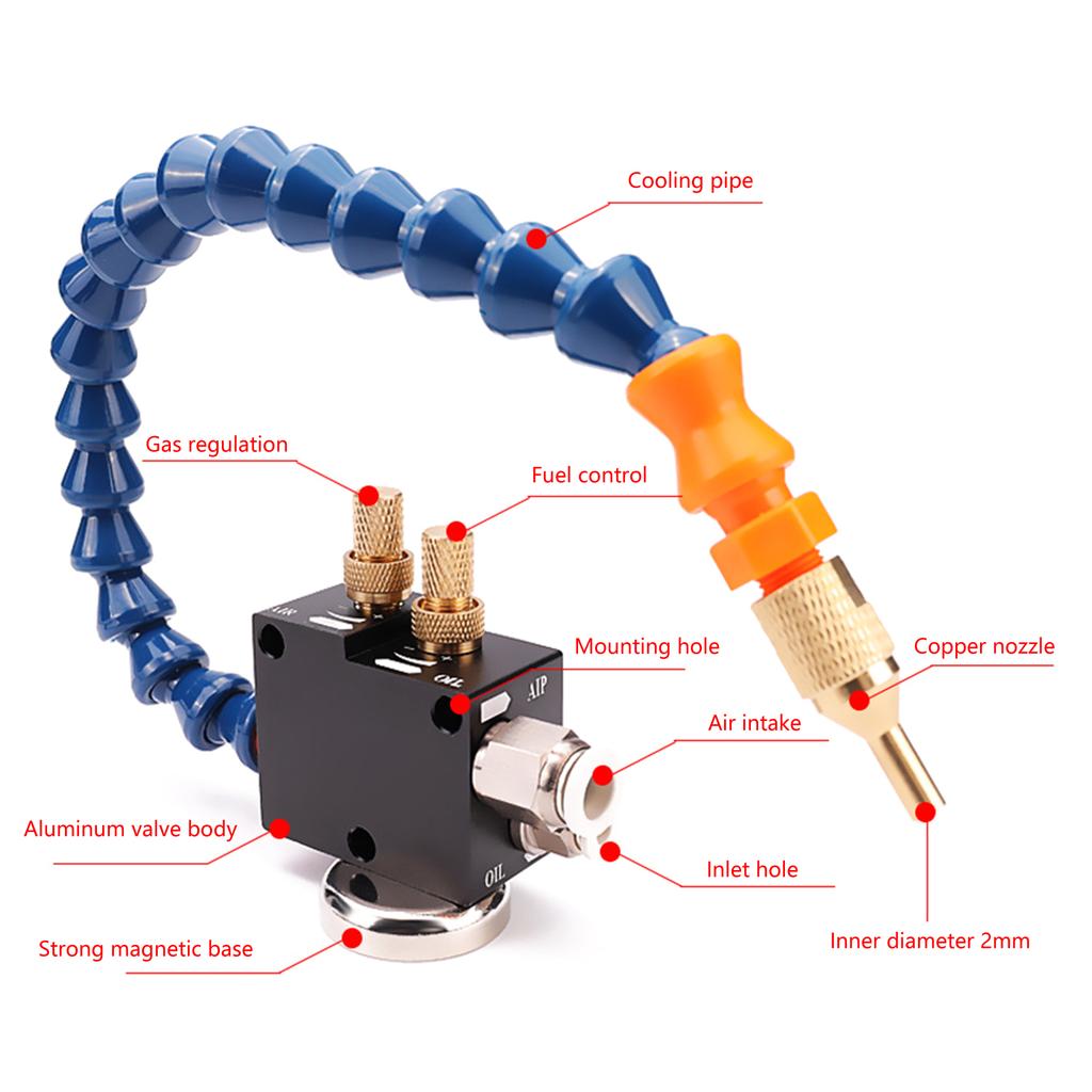 Mist Coolant Lubrication Sprays System Metal Cutting Engraving Cooling Sprayer Machine for Air Pipe Lathe Milling Drill