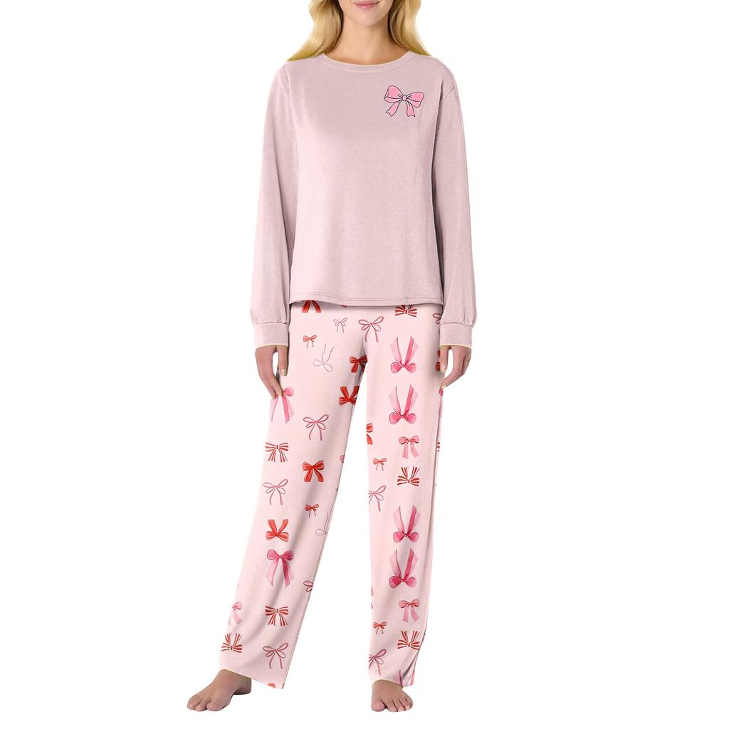 Women's Butterfly Print Long,Sleeved Pajama Set