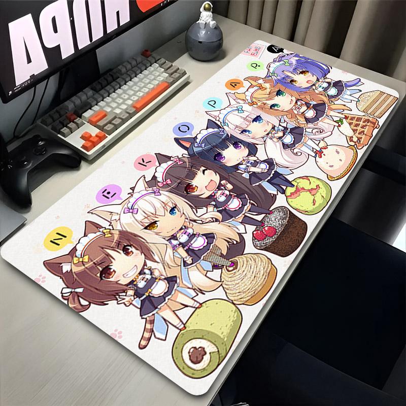 C-Chocola-N-Nekopara Mousepad Anime Girl Pink Desk Mat Keyboard Accessories Gaming Mouse Pad Laptop Extended Office Carpet Mats