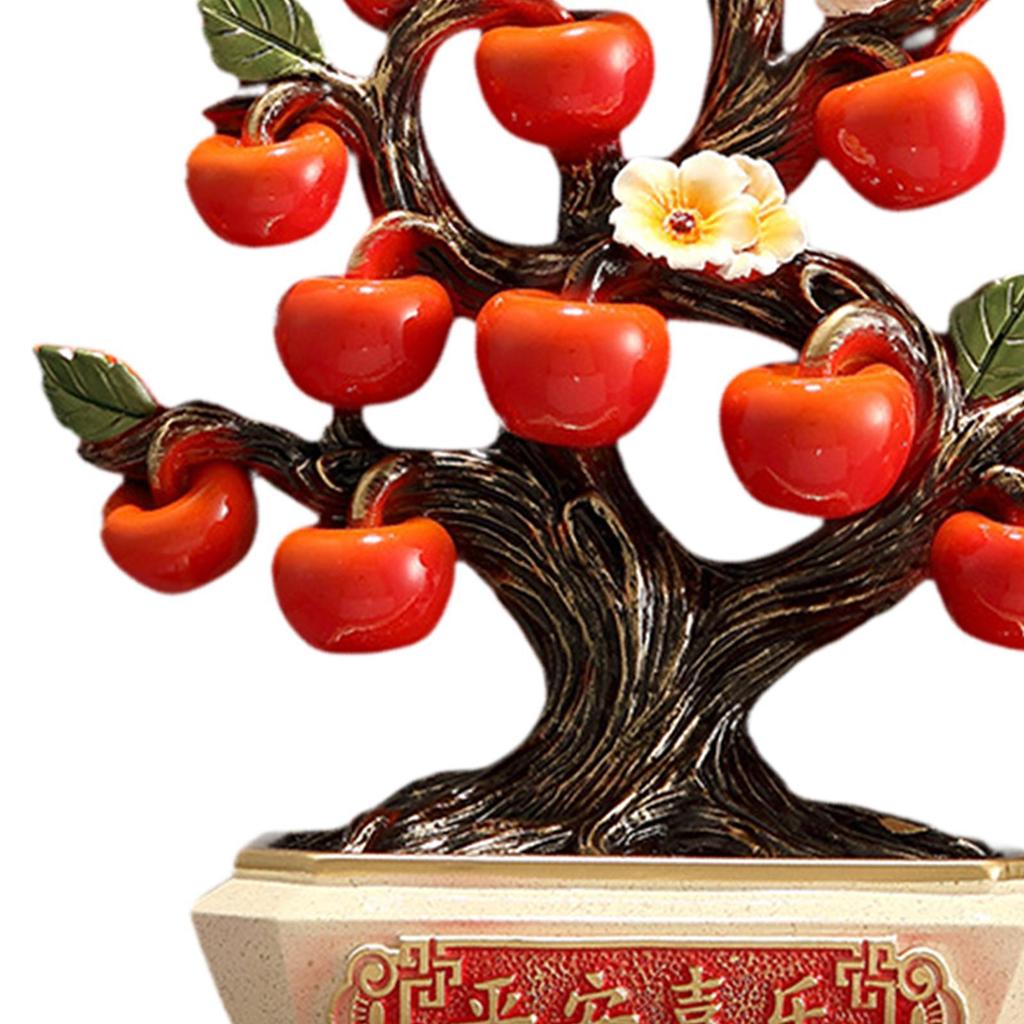 Apple Tree Statue Resin Table Centerpiece Collection Desktop Ornament for Entrance Wedding Spring Festival Desk Home Decoration