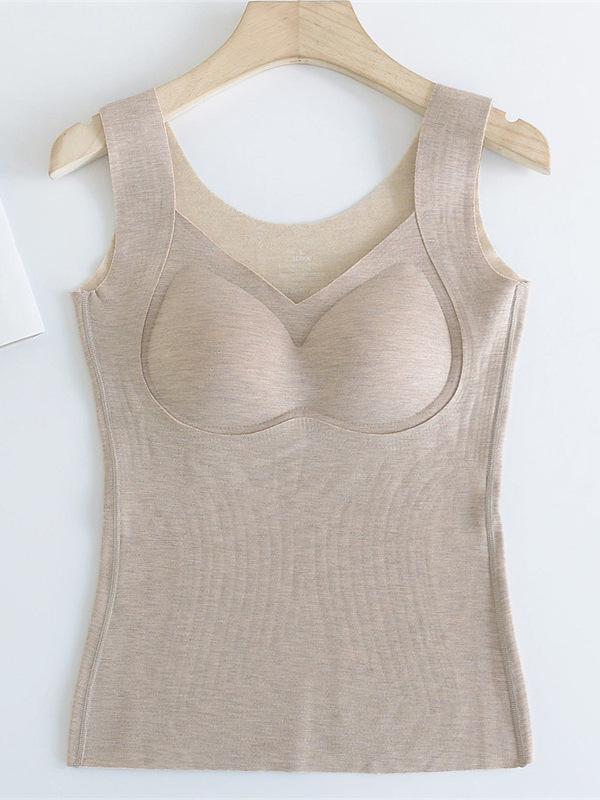 

Женский облегающий базовый топ с V-образным вырезом на осень/зиму 2025 года, со встроенными нагрудными вкладышами XL