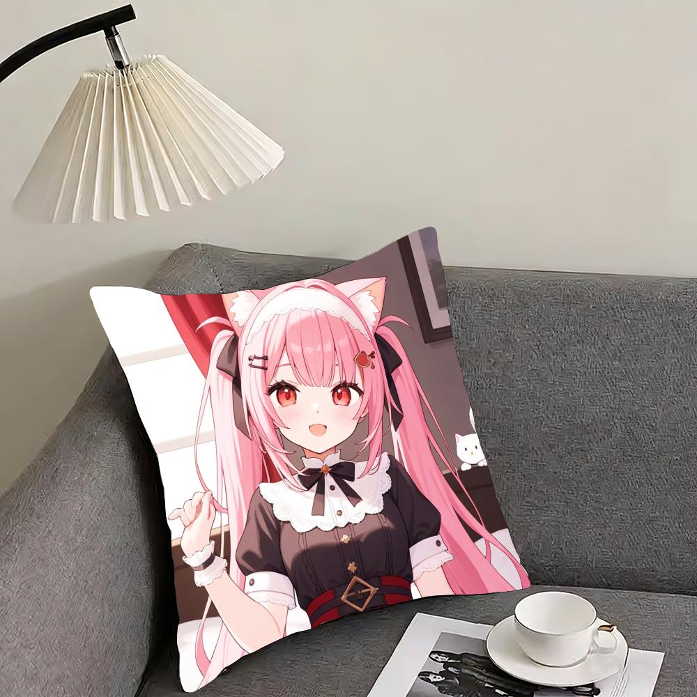 Chocola Nekopara Anime Cushion Cover Reversible Plush Pillow Cover – For car, sofa, bedroom, perfect as a gift.