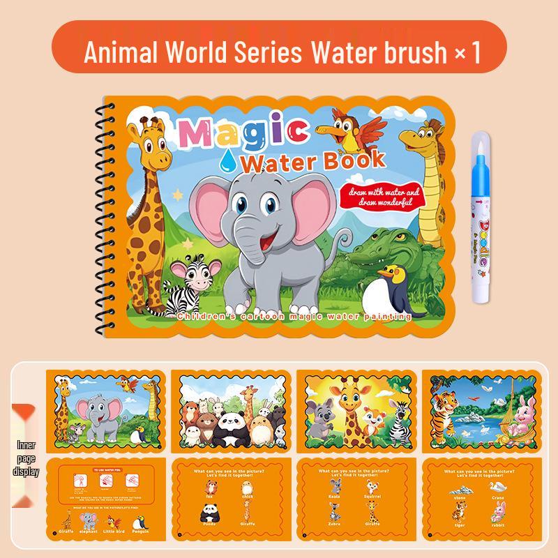 Magic Water Painting Book: Reusable Coloring and Graffiti Book for Kindergarten Boys and Girls
