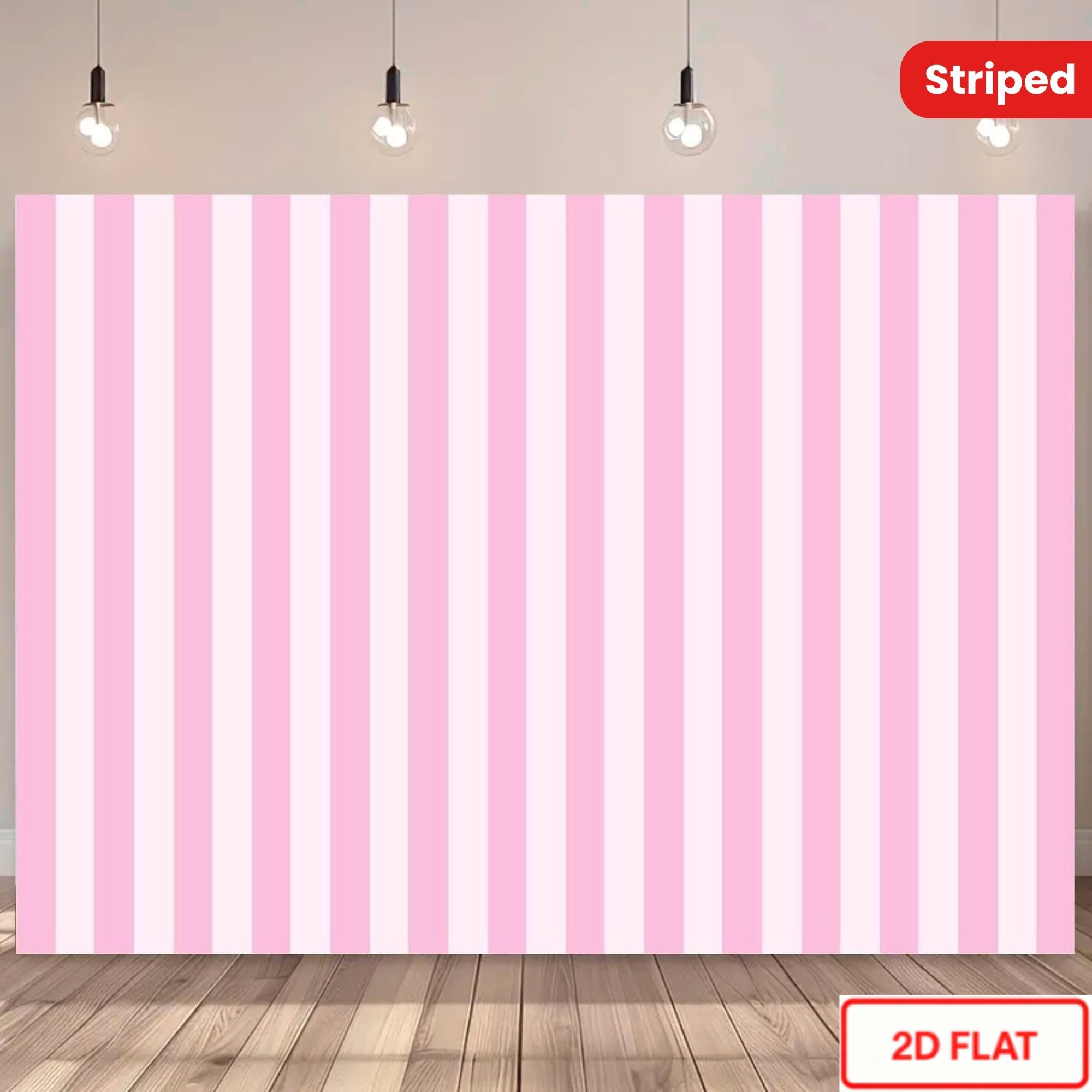 Two-dimensional flat banner, 1 piece of unique pastel white striped background fabric - for birthday parties, baby baptisms 100x150cm
