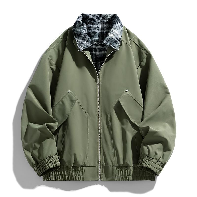 

Мужская куртка-двойка на весну и осень, свободная, повседневная, универсальная, новый топ 8XL зелёный