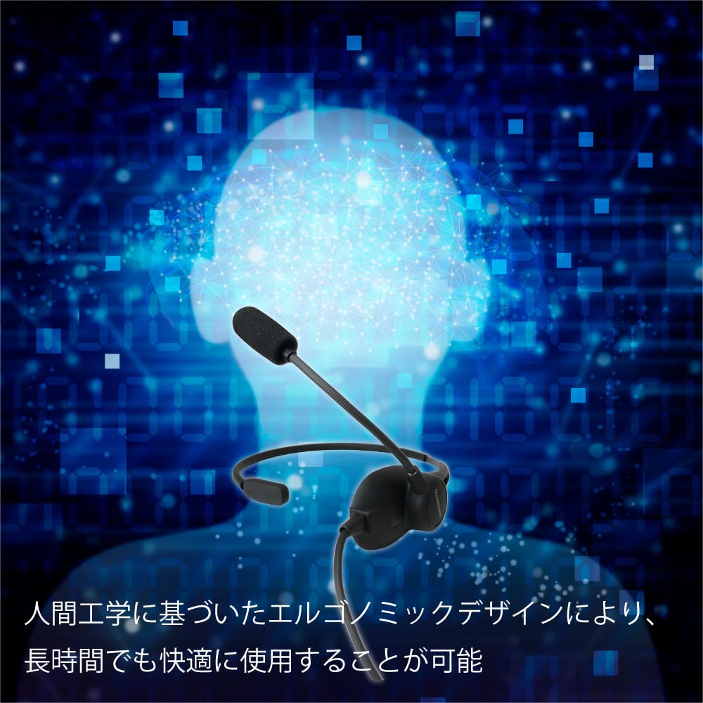 SOUNDWARRIOR Neckband Headset Neck Microphone Wired Single Earphone Made In Japan with Adapter USB-C SW-NS1-USB