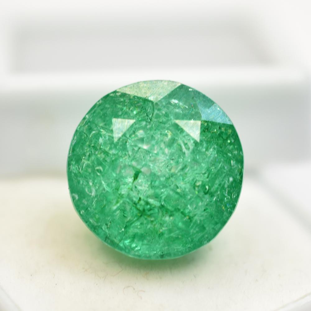 Natural Emerald Loose Gemstone Pure Quality 14x14 mm Round Shape for Jewelry Making and Crafts