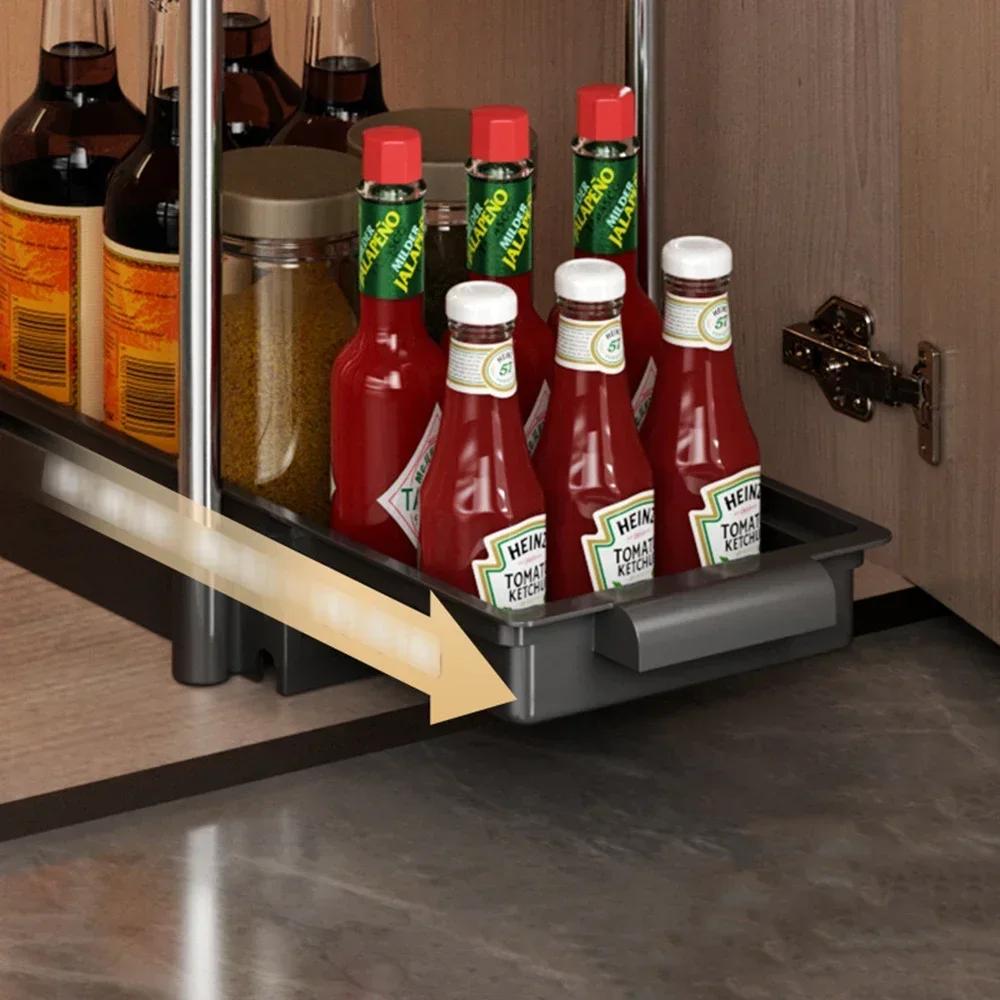 Kitchen Pull-out Dish Rack with Drawer Bowls Dishes Drainer Storage Drying Rack Tableware Holder Under Sink Cabinet Organizer