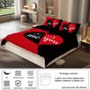 3-piece Set, Red and Black ME and YOU Letters Pattern Printed Bedding Set, for Bedroom, Hotels, Queen, King, Double Bed