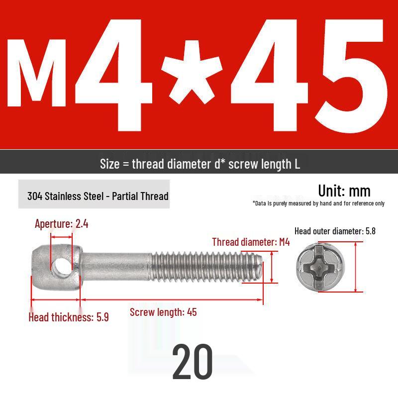 304 Stainless Steel Lead Seal Galvanized Meter Screw with Cross Hole