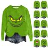 Women's Fashion Round Neck Pullover Top Long Sleeve Tee Christmas Printed Sweatshirt