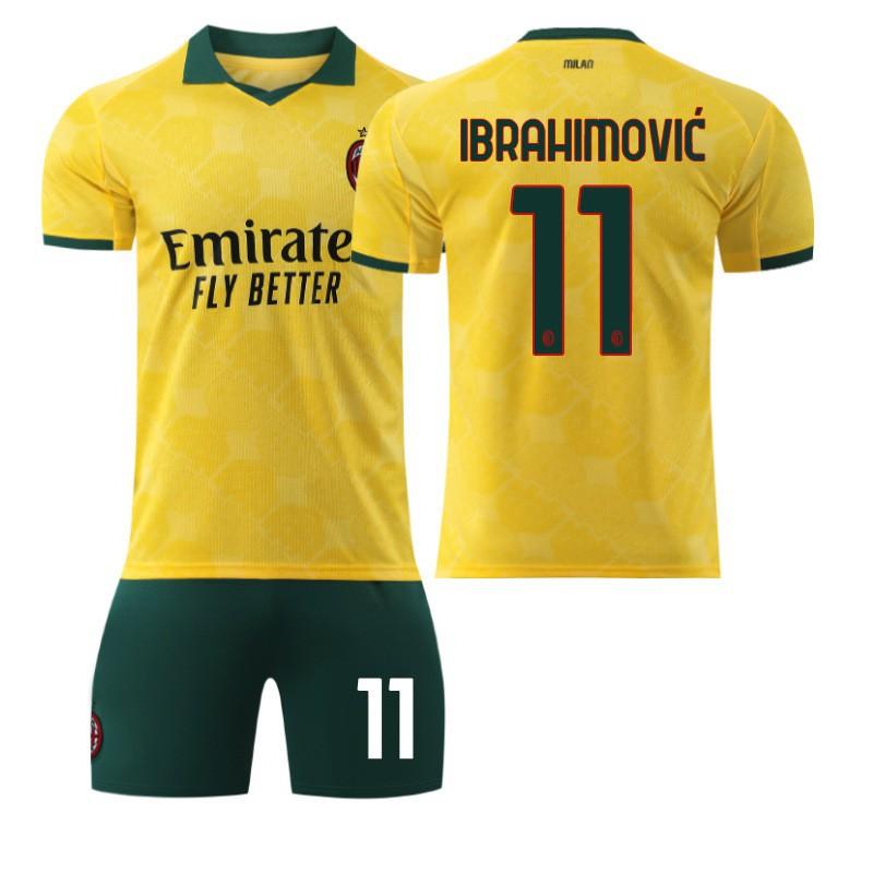 Stagione 2025-26 AC Milan Divisa da Calcio a Due Ospiti Set Bambino 10 Leo 14 Modric Ibrahimovic Maglia