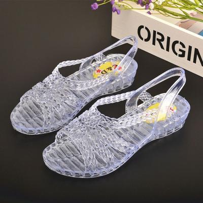 Mode Lente Zomer Herfst Sandalen Transparante Dikke Hak Plastic Sandalen Dames Zachte Casual Schoenen Sleehak Anti-slip Strand Schoenen Kristal