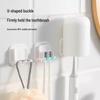 Wall-Mounted Toothbrush and Cup Holder - Portable, Punch-Free, for Electric Toothbrushes and Mouthwash Cups.