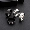 8MM Wide Middle Groove Frosted Men's Titanium Steel Ring Simple Finger Ring Jewelry Gift
