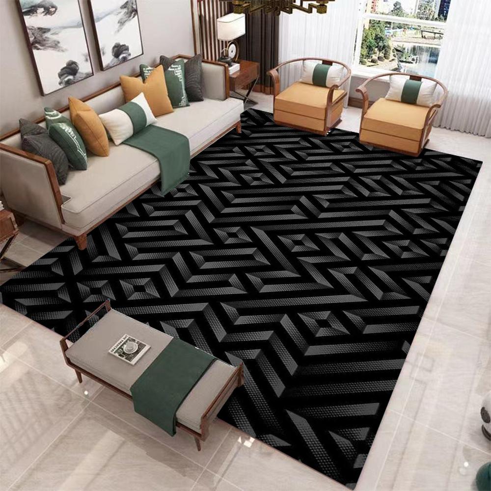 Geometric Ethnic Pattern Carpet Various Styles With 3D Triangle Mandala Tribal Abstract Patterns Rug For Living Room Decor 40x60CM