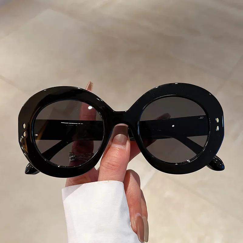 Oversized Round Sunglasses Women  Luxury Brand Design Vintage Windproof Oval Sun Glasses for Female Trendy Big Frame Shades