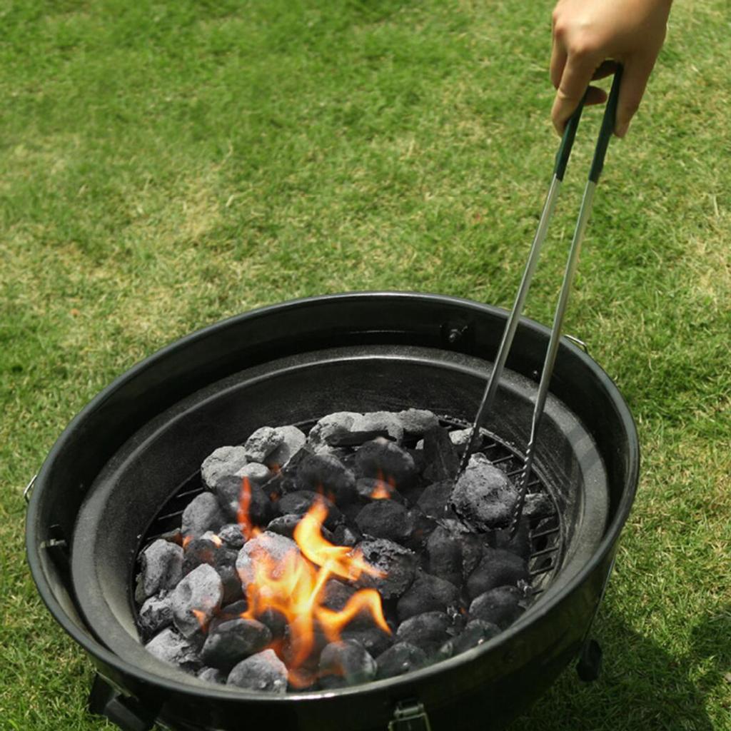 Charcoal Tongs Stainless Steel Fire Tongs BBQ Clip Grabbing Tool Barbecue Carbon Clip Kitchen Tools