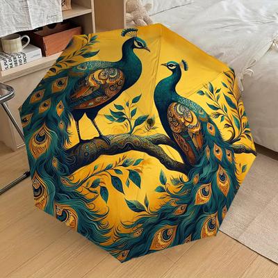 1pc Peacock Tree Pattern Umbrella Automatic Opening and Closing Umbrella, High Quality Umbrella, Ideal Gift for Her 183