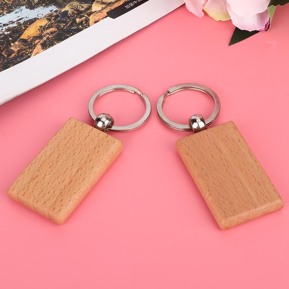 10PCS Beech Wood Key Chain Key   Keychains   Clothing Bag Decoration