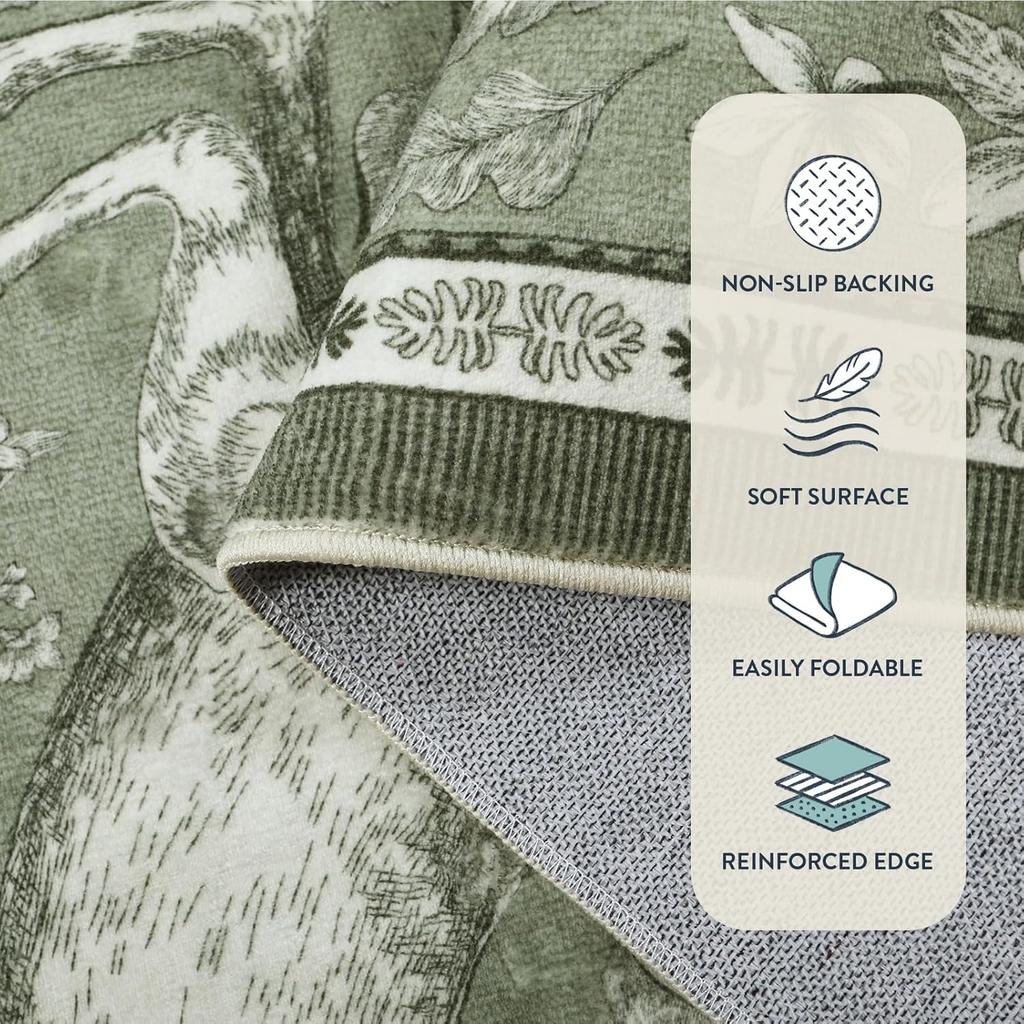 Modern Animal Elk Print Carpet for Living Room Botanical Rabbits Pattern Sofa Coffee Table Floor Mat Soft Washable Bedroom Rug