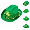 Barnens gata. Patrick's Day grön kantad vävd cowboyhatt