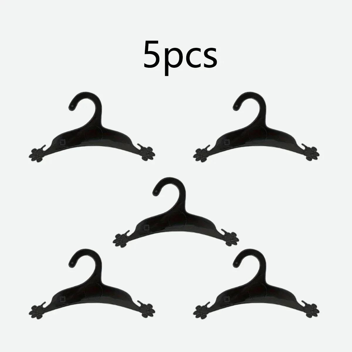 

5pcs-Pets Dogs Cats Clothes Plastic Cute Paw Shape Hanger Dogs Clothes Storage Save Space Wardrobe Storage Rack Dog Accessories 5pcs чёрный