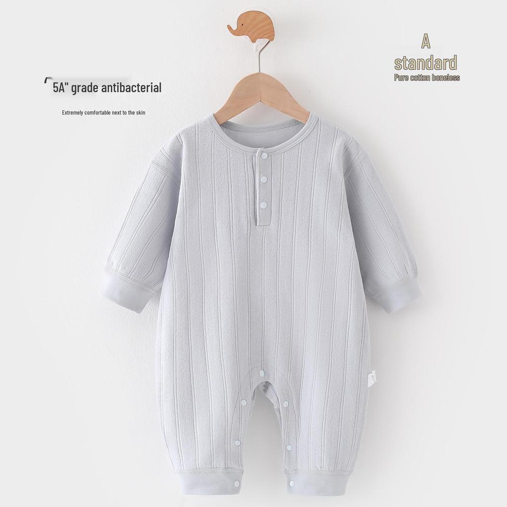 Pure Cotton Baby Bodysuit: Multi-Season Soft Pullover Pajamas for Newborns