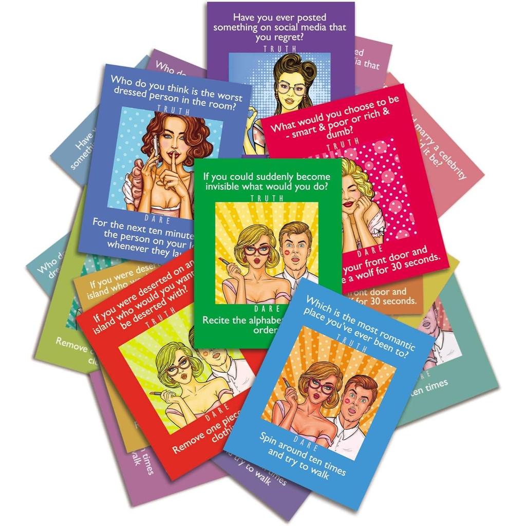 Truth Or Dare 100 Questions Fun Party Game for Adults or Naughty Gift for Couples