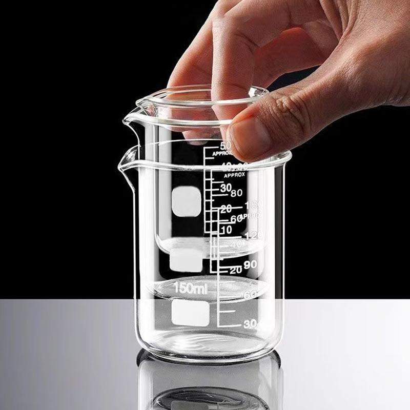 2pcs 50/100/150/250/500/1000ml High Borosilicate Glass Measuring Cups Scale Cup Laboratory Beaker Kitchen Baking Measuring Cup