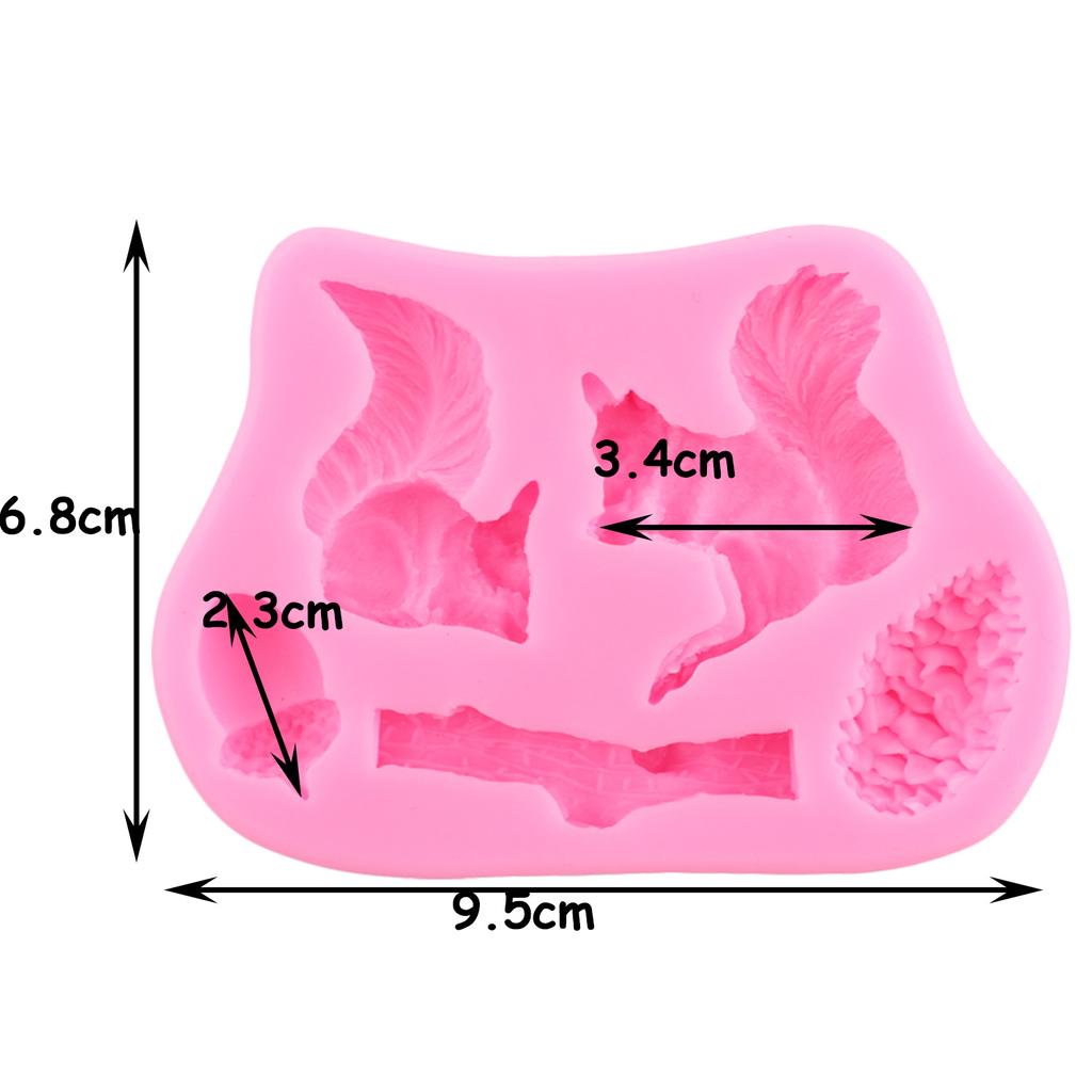 Squirrel Pine Cone Silicone Mould Candy Resin Clay Moulds DIY Fondant Cake Decorating Tools Chocolate Gumpaste Moulds