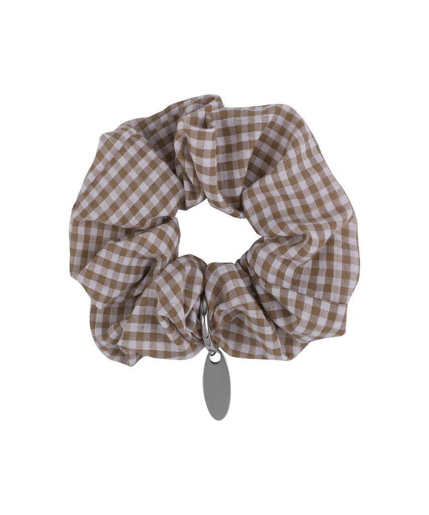 Wacky Willy Women'S Metal Embellished Scrunchie Beige