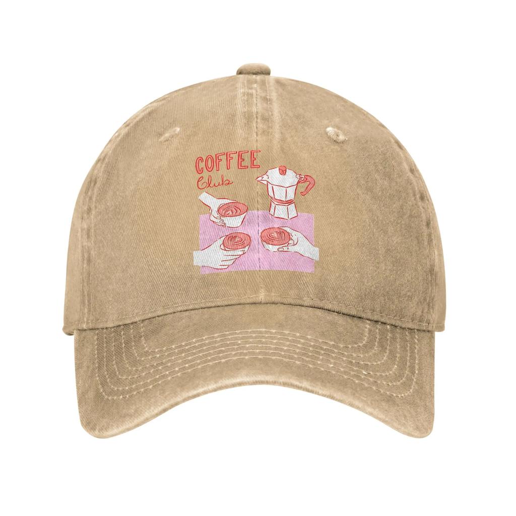Cats Coffee Lover Baseball Cap Vintage Distressed Washed  Snapback Cap for Men Women Outdoor Activities Adjustable Caps Hat
