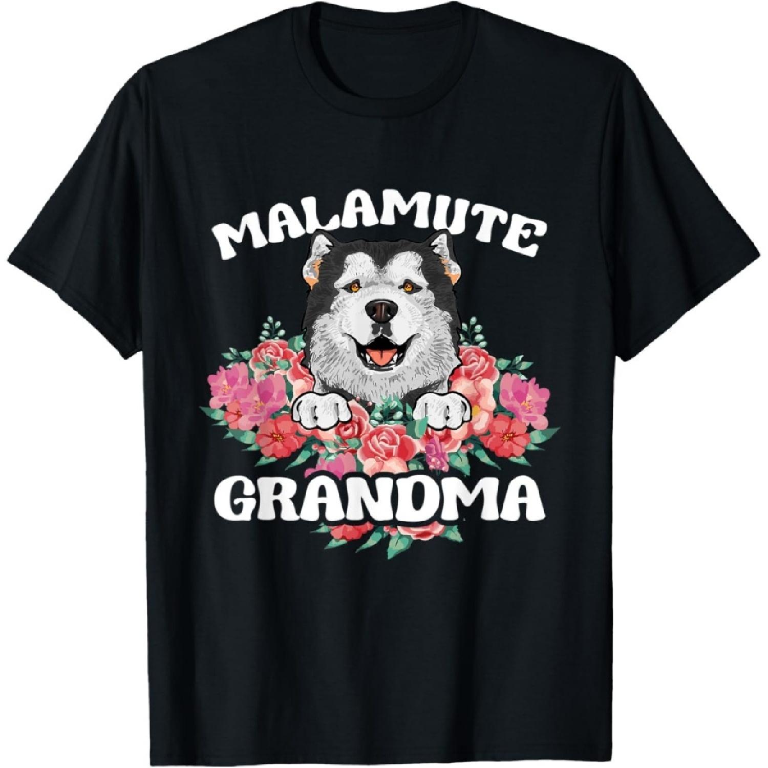 Alaskan Malamute Grandma Alaskan Malamute Dog Mom T-Shirt for Men Women S