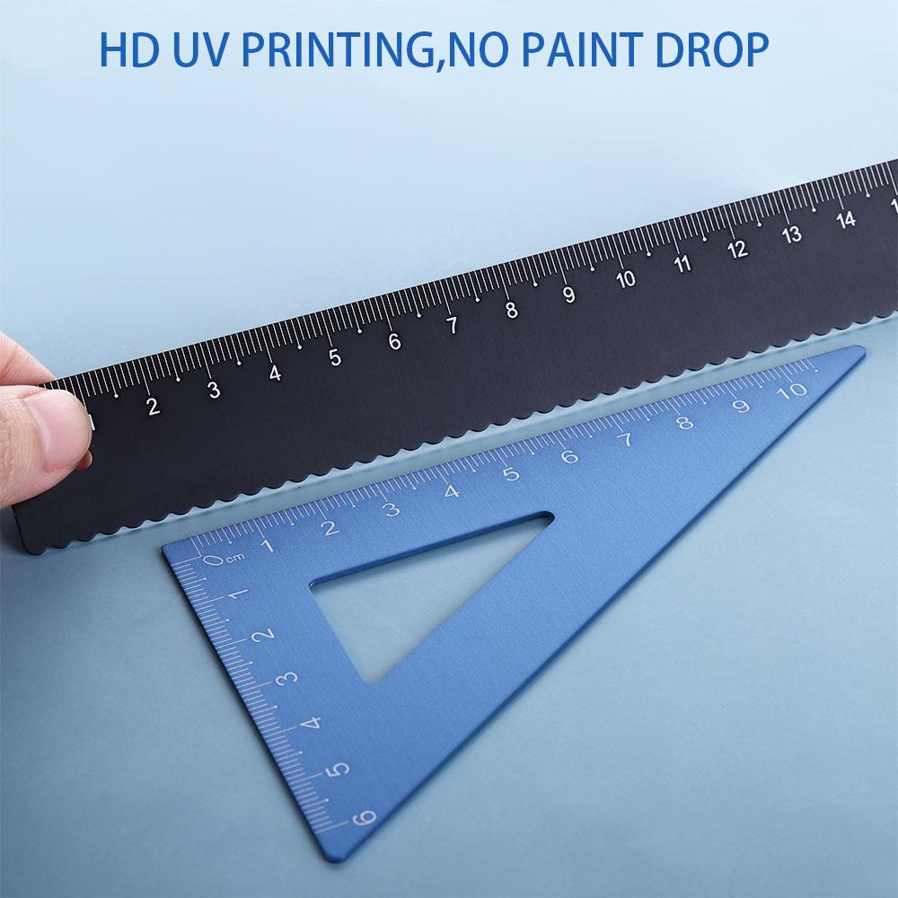 Geometry Compass Office Examination Stationery Aluminium Ruler Set Drafting Supplies Metal Rulers
